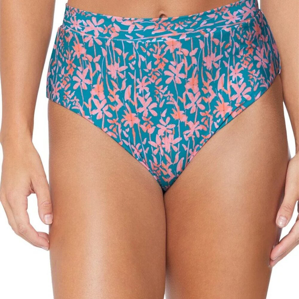 Raisins Tropics High Waist Bikini Bottom Floral Print  New